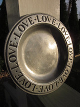 LOVE Repeat Engraved Cast Metal Dish Tray Plate RWP Wilton Columbia USA ... - £18.75 GBP