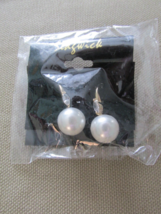 &quot;&quot;Large Pearl With Marquis Cut Rhinestone Earrings&quot;&quot; - New On Card - £6.99 GBP
