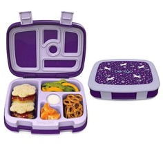 Bentgo Kids Lunch Box Bento-Styled Durable &amp; Leak Proof Unicorn Purple Ages 3-7 - £12.42 GBP