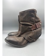 Sheridan Mia Distressed Brown Leather Ankle Boots Womens Size 39 - $21.77
