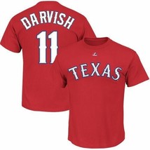 Majestic Mens Texas Rangers Yu Darvish #11 Player Name &amp; Number Tee, Red-Small - £14.23 GBP