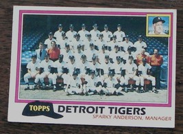 Detroit Tigers Team Card, 1981  #666  Topps Baseball Card, GOOD CONDITION - £2.36 GBP