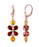 Galaxy Gold GG 14K Solid Rose Gold Natural Garnet and Citrine Chandelier... - $1,206.80