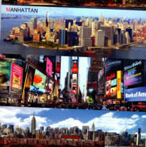 New York City Postcard Modern USA Time Square Manhattan Birds Eye View - $12.00