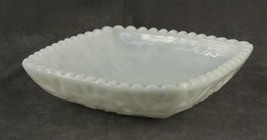 VINTAGE Anchor Hocking Milk Glass 6.5&quot; Square Cut Flower Shallow Nut Can... - £9.10 GBP