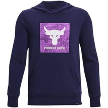 Under Armour Boys Project Rock Rival Fleece Hoodie 1373628-410 Size Small - £39.14 GBP