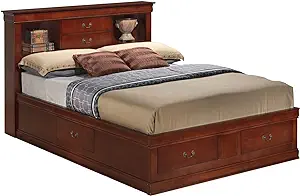 Glory Furniture Louis Phillipe Queen Storage Bed in Cherry - $1,474.99