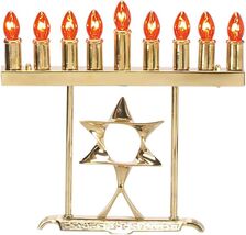 Electric Menorah Star Brass -  Size:9 3/4"x12 1/2" - $113.85