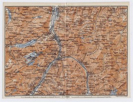 1911 Original Antique Map Vicinity Of Glarus Glaernisch Glarner Alps Switzerland - £17.22 GBP