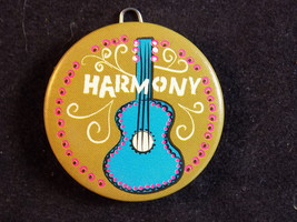 Vintage Style Art Harmony Guitar Lapel? Button Charm Blue Brown Pink Round 1&quot; - £6.11 GBP