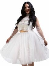 Bridal Shower Bride To Be Bachelorette Gift Short Wedding Dress Liisa Tu... - £47.14 GBP