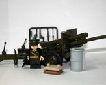 Minifigure Custom Toy American WW2 Small Artillery Gun set with American... - $15.70