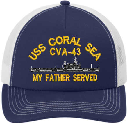 USS CORAL SEA CVA-43  EMBROIDERED CAP HAT.  US NAVY. NEW.  SHIP HAT - $26.95