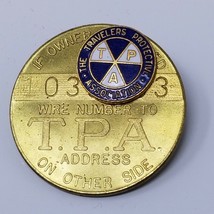 Traveler Protective Association St. Louis Missouri Pin Vintage Brass Enamel - £9.07 GBP