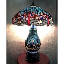 Warehouse Of Tiffany T18275TGRB Dragonfly Lamp with Lighted Base - £388.08 GBP