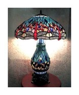 Warehouse Of Tiffany T18275TGRB Dragonfly Lamp with Lighted Base - £377.66 GBP