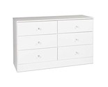 Astrid 6-Drawer Dresser With Acrylic Knobs, White - $268.99