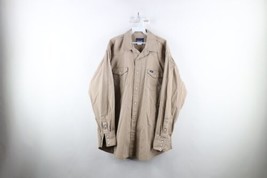 Vintage 90s Wrangler Mens 2XLT Faded Heavyweight Western Snap Button Shirt Beige - £38.72 GBP