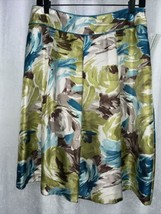 Talbots Women&#39;s Skirt Green, Brown &amp; Teal Print Size 8 - £23.53 GBP