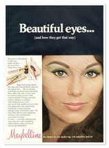 Maybelline Make-up Beautiful Eyes Brunette Vintage 1968 Full-Page Magazi... - £7.66 GBP