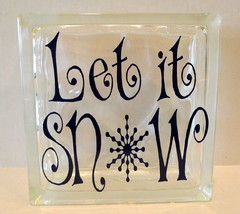 Let It Snow Glass Brick - $15.35