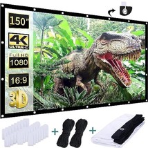 Outdoor Projection Screen Inch, Washable Projector Screen 16:9 Foldable ... - $51.99