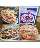 4 Pampered Chef Cookbooks Cooking Recipes Stoneware Casual Desserts Main... - $19.47 CAD