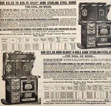 1900 Steel Wood Burning Stove Advertisement Victorian Sears Roebuck 5.25... - $372.19 MXN
