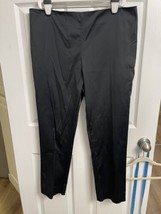 Soft Surroundings Size XL (see Measurements) Black Satin Flat Front Pants  - £10.98 GBP
