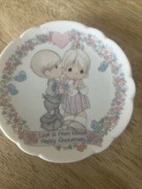 Vtg Precious Moments Mini 4” Plate Love is from Above, Happy Anniversary... - £12.45 GBP