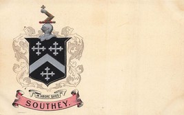 Southey Family Crest~English Poet Of The Romantic School~Heraldry Postcard - £5.44 GBP