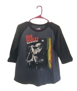 Womens Bob Marley &quot;Wake Up and Live&quot; Graphic 1/2 Sleeve Shirt - Gray/Bla... - £20.54 GBP