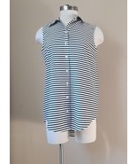 Trendy Chico’s White Shirt Black Stripes Sleeveless Size 0 made of 100% ... - $14.99