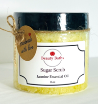 Jasmine Sugar Scrub Exfoliating Body Scrub gift for her handmade bath scrub - £8.15 GBP