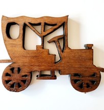 Antique Wood Handmade Coach Car Automobile Carved Collectible E2 - £29.89 GBP