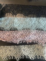 3 yards Black beige blue or pink NON STRETCH  eyelash lace trim 2” - $8.99