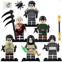 Naruto Series Hiruzen Sarutobi Orochimaru Rock Lee Sai Hidan 6pcs Minifigure Toy - £13.75 GBP