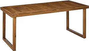 Christopher Knight Home Ann Outdoor 69&quot; Acacia Wood Dining Table, Sandbl... - £435.72 GBP