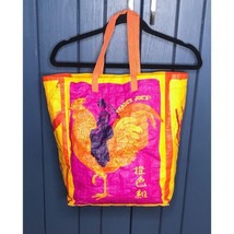 Rare Trader Joes Orange Chicken Reusable Shopping Bag Lady Riding Hen USED READ - £56.27 GBP