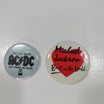 AC/DC Vintage 80&#39;s &quot;Let There Be Rock Pin lot Michael Jackson Best in the world - £6.18 GBP
