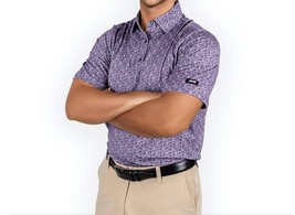 2Putt Men&#39;s Skull And Bones Short Sleeve Polo Purple - $40.00