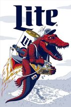 Miller Light Beer Advertising Metal  Sign 8x12in Vintage Mancave Man Cav... - $34.72 CAD