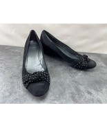 Stuart Weitzman Heels Women 10M Shoes Black Suede Leather Dotson Slip On... - $81.25 CAD