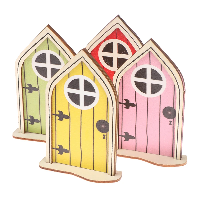 Game Fun Play Toys 1Pc 1:12 Dollhouse Miniature Door Fairy Elf Door with Base Co - £23.18 GBP