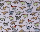 Flannel Dinosaurs Dinos Animals Prehistoric Age Gray Flannel Fabric BTY ... - $9.95