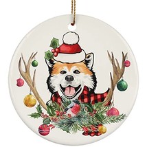 hdhshop24 Cute Akita Dog Love Christmas Ornament Gift Pine Tree Decor Ha... - £15.53 GBP
