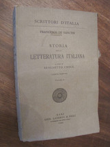 History of Italian Literature Francesco De Sanctis Laterza 1949 Cross vol 2°-... - £12.76 GBP