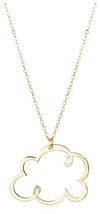 USA Fatto ECRU 15.75 &quot; Placcato Oro Metallo Nuvola Ciondolo Collana - $9.98