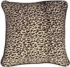 PILLOW DÉCOR Ocelot Print Cotton Large 22x22 Throw Pillow (Piping) - £20.52 GBP