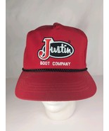 Vintage MHC Justin Boot Company White Rope Snapback Cap Embroidered One ... - $27.34 CAD